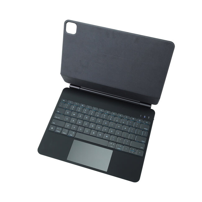 Bluetooth Toetsenbord hoes geschikt voor Apple iPad Air 13 2024 - Toetsenbordverlichting - Met Pencil Houder - Touchpad - Zwart