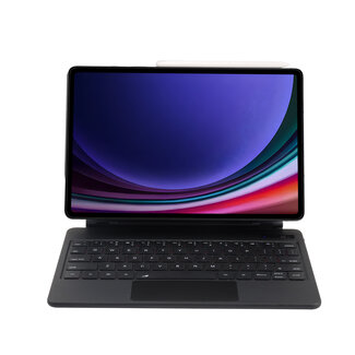 Case2go Bluetooth Toetsenbord hoes geschikt voor Samsung Galaxy Tab S9 - Toetsenbordverlichting - Met Pencil Houder - Touchpad - Zwart