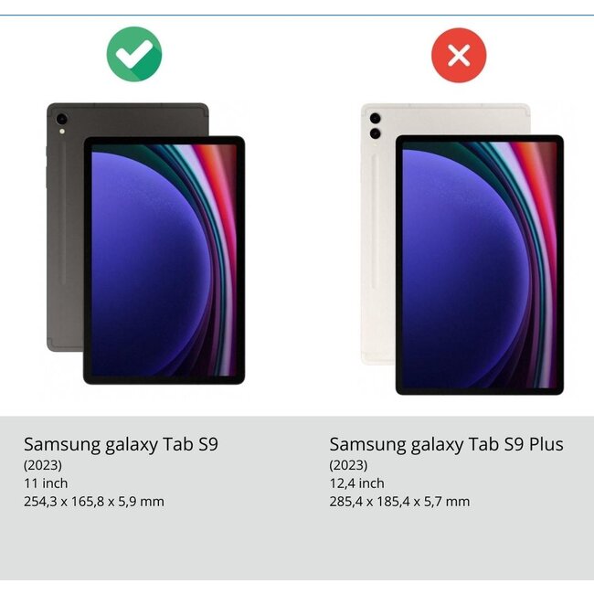 Bluetooth Toetsenbord hoes geschikt voor Samsung Galaxy Tab S9 - Toetsenbordverlichting - Touchpad - Zwart
