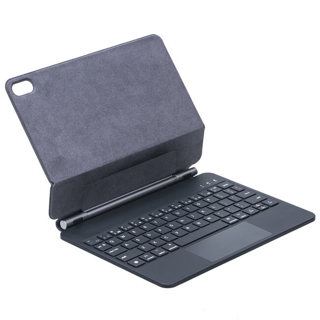 Bluetooth Toetsenbord hoes geschikt voor Apple iPad 11 (2025) A16 / Apple iPad 10.9 (2022) - Toetsenbordverlichting - Met Pencil Houder - Touchpad - Zwart