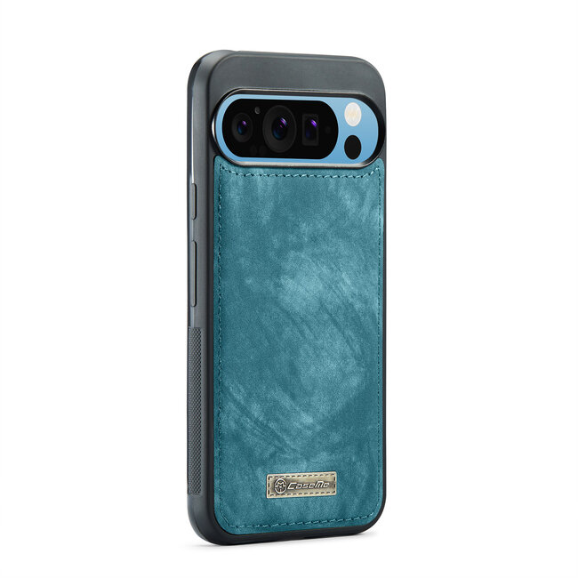 CaseMe - Telefoonhoesje geschikt voor Google Pixel 9 Pro XL - 2 in 1 Book Case en Back Cover - Blauw