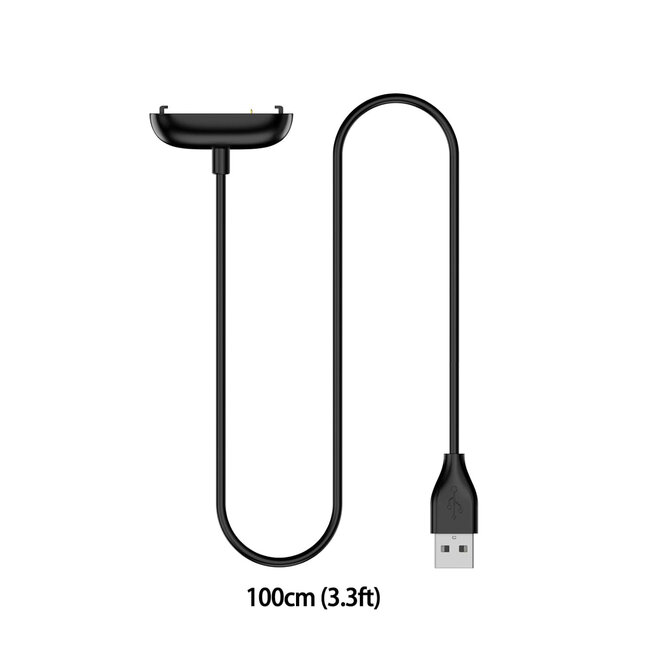 Oplaadkabel geschikt voor Fitbit Inspire 3 - UBS-A - 1.0 Meter - Zwart
