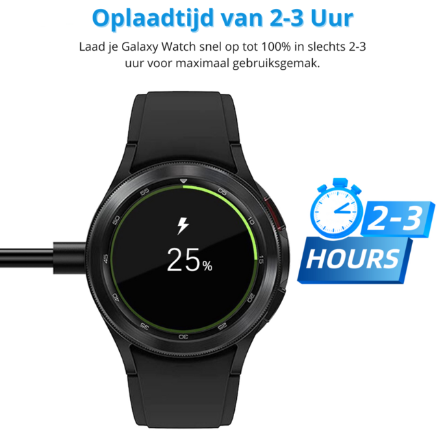 Oplaadkabel geschikt voor Samsung Galaxy Watch FE / Galaxy Watch 8 / Galaxy Watch 8 Classic / Galaxy Watch 7 / Galaxy Watch 6 / 6 Classic / Galaxy Watch 5 / 5 Pro / Galaxy Watch 4 / 4 Classic / Galaxy Watch 3 / Galaxy Watch Active / Active 2 / Galaxy Watc