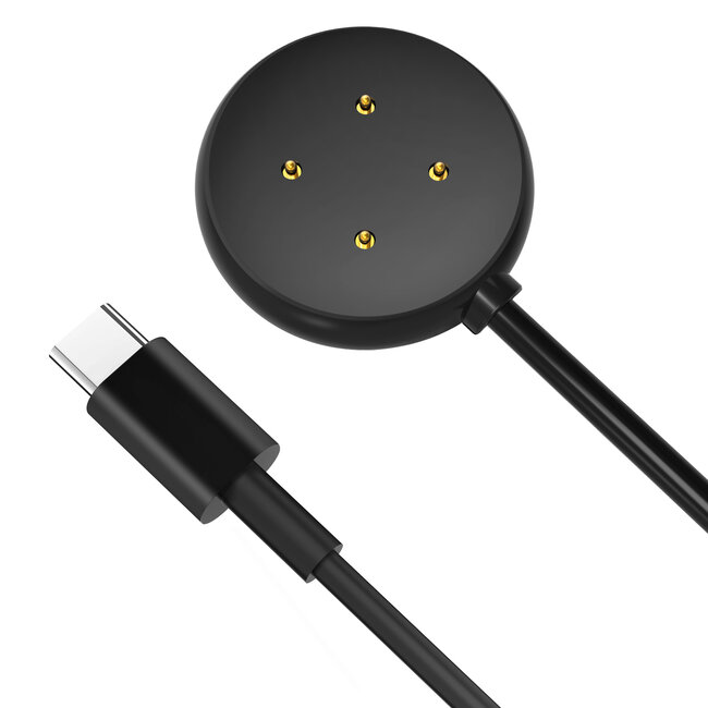 Oplaadkabel geschikt voor Google Pixel Watch 2 / Pixel Watch 3 - Oplader - USB C kabel - 1.0 meter - Zwart