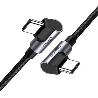 Ugreen Ugreen - USB-C naar USB-C - 1.0 Meter - Haakse Kabel - 90 Graden - Oplader - Grijs