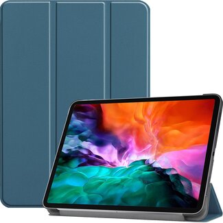 Hoozey Hoozey - Tablet hoes geschikt voor Apple iPad Pro 12.9 inch (2022) / iPad Pro 12.9 (2021) / iPad Pro 12.9 (2020) - Tri-Fold Book Case - Met Auto/Wake functie - Marine Blauw