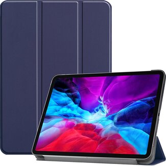 Hoozey Hoozey - Tablet hoes geschikt voor Apple iPad Pro 12.9 inch (2022) / iPad Pro 12.9 (2021) / iPad Pro 12.9 (2020) - Tri-Fold Book Case - Met Auto/Wake functie - Donkerblauw