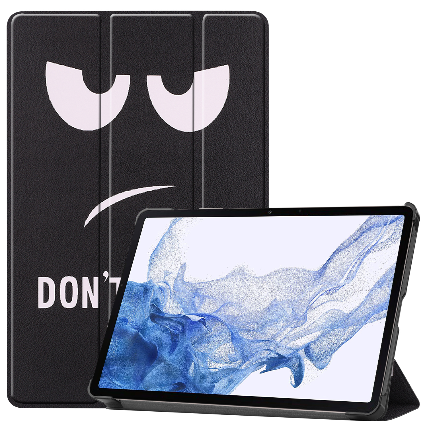 Case2go - Tablet hoes geschikt voor Samsung Galaxy Tab S10 Plus - 12.4 Inch - Tri-Fold Book Case - Don't Touch Me afbeelding