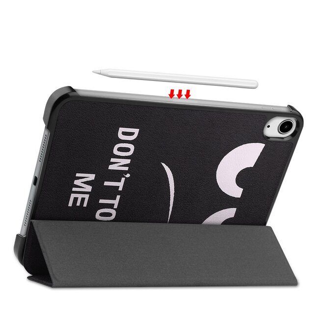 Tablet hoes geschikt voor Apple iPad Mini 7 (2024) - Tri-Fold Book Case - met Auto/Wake functie - Don't Touch Me