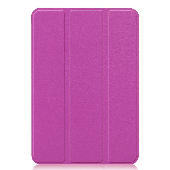 Tablet hoes geschikt voor Apple iPad Mini 7 (2024) - Tri-Fold Book Case - met Auto/Wake functie - Paars
