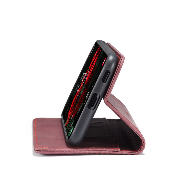 Caseme - Telefoonhoesje geschikt voor Samsung Galaxy S24 FE - Wallet Book Case - Met Magnetische Sluiting - Rood