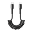 Joyroom - USB-C naar lightning Kabel - Krulsnoer - Uitrekbare oplaadkabel - Universele oplaadkabel - 1.5 M - 30W - Zwart