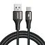Joyroom - Light-Speed Series - USB-A naar USB-C kabel - Nylon - 3A Snellader - 1,2 Meter - Zwart