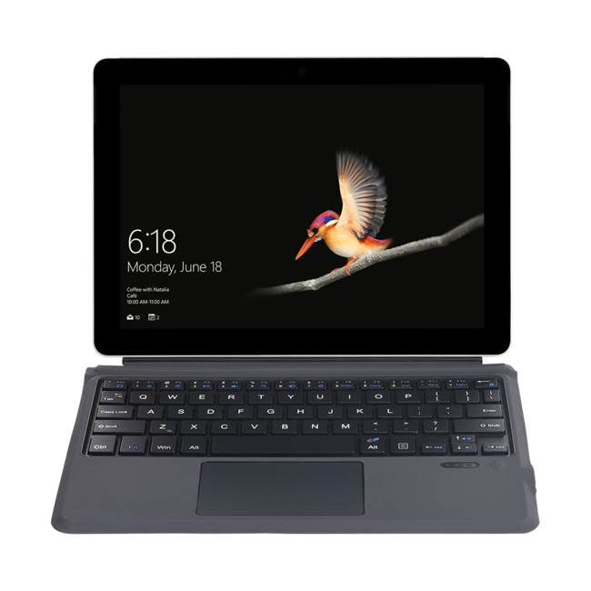 Toetsenbord geschikt voor Microsoft Surface Go / Go 2 / Go 3 - QWERTY - Bluetooth Keyboard Cover - Met Touchpad - Grijs