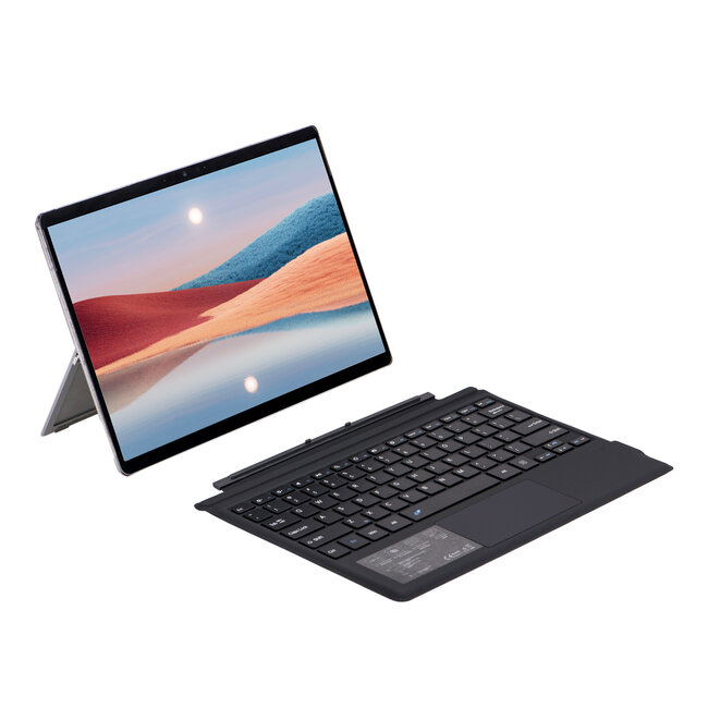 Toetsenbord geschikt voor Microsoft Surface Pro 4/6/7 - QWERTY - Bluetooth Toetsenbord Cover - Met Touchpad - draadloos toetsenbord - QWERTY - Donker Grijs