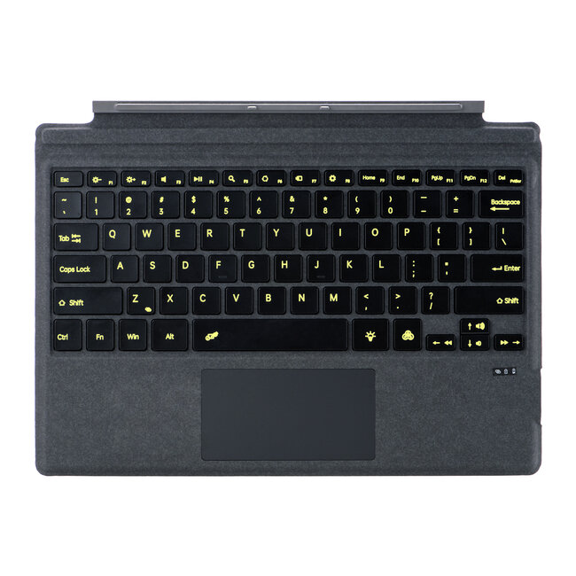 Toetsenbord geschikt voor Microsoft Surface Pro 4/6/7 - QWERTY - Bluetooth Toetsenbord Cover - Met Touchpad en Toetsenbord verlichting - draadloos toetsenbord - QWERTY - Grijs