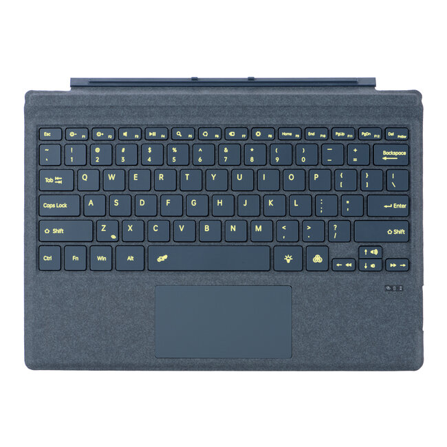 Toetsenbord geschikt voor Microsoft Surface Pro 4/6/7 - QWERTY - Bluetooth Toetsenbord Cover - Met Touchpad en Toetsenbord verlichting - draadloos toetsenbord - QWERTY - Blauw