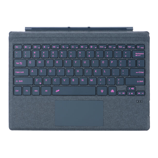 Toetsenbord geschikt voor Microsoft Surface Pro 4/6/7 - QWERTY - Bluetooth Toetsenbord Cover - Met Touchpad en Toetsenbord verlichting - draadloos toetsenbord - QWERTY - Blauw