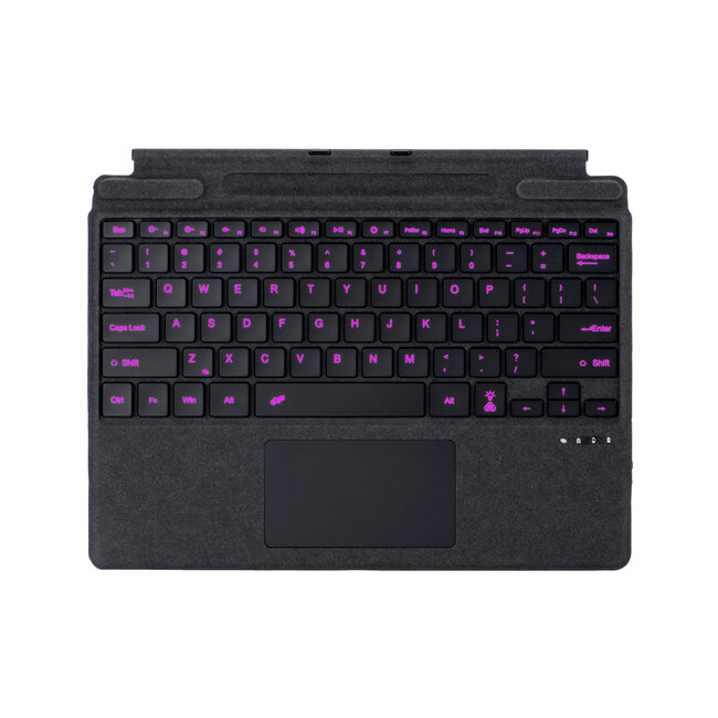 Toetsenbord geschikt voor Microsoft Surface Pro 9/10/11/Pro X - QWERTY - Bluetooth Toetsenbord Cover - Met Touchpad en Toetsenbord Verlichting - draadloos toetsenbord - QWERTY - Zwart