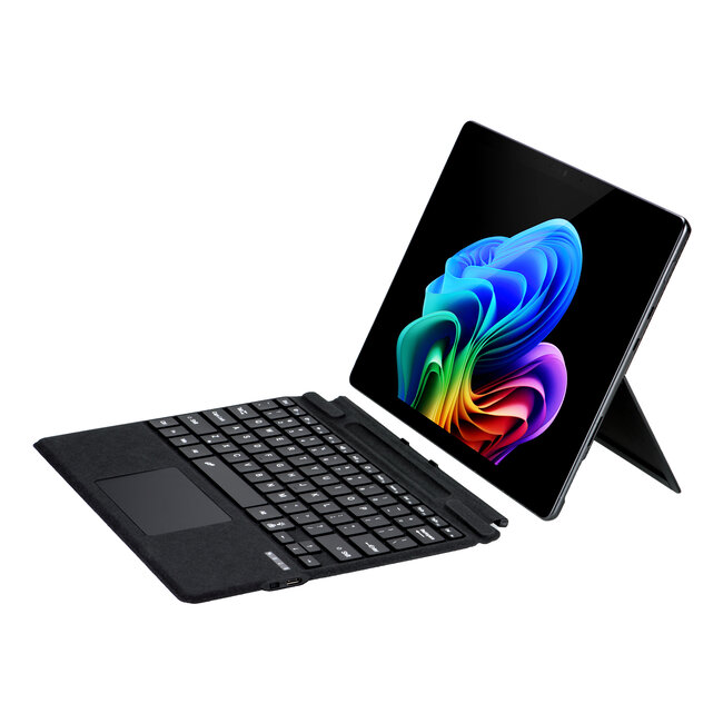 Toetsenbord geschikt voor Microsoft Surface Pro 9/10/11/Pro X - QWERTY - Bluetooth Toetsenbord Cover - Met Touchpad en Toetsenbord Verlichting - draadloos toetsenbord - QWERTY - Zwart