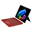 Toetsenbord geschikt voor Microsoft Surface Pro 9/10/11/Pro X - QWERTY - Bluetooth Toetsenbord Cover - Met Touchpad en Toetsenbord Verlichting - Donker Rood