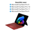 Toetsenbord geschikt voor Microsoft Surface Pro 9/10/11/Pro X - QWERTY - Bluetooth Toetsenbord Cover - Met Touchpad en Toetsenbord Verlichting - Donker Rood