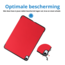 Case2go - Tablet hoes geschikt voor Apple iPad Air (2024) / Apple iPad Air (2025) - 11 Inch - Tri-fold hoes - Auto/Wake functie - Rood