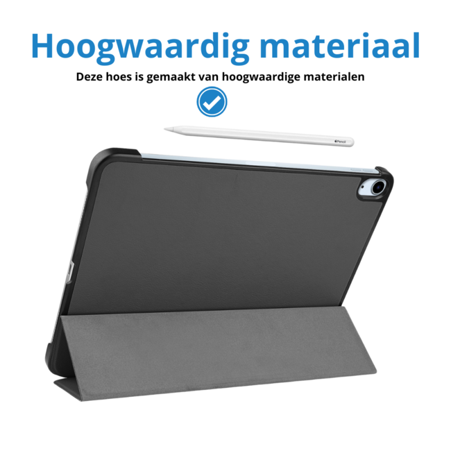 Case2go - Tablet hoes geschikt voor Apple iPad Air (2024) / Apple iPad Air (2025) - 11 Inch - Tri-fold hoes - Auto/Wake functie - Grijs