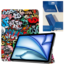 Case2go - Tablet hoes met screenprotector geschikt voor Apple iPad Air (2024) - 11 Inch - Tri-fold hoes - Auto/Wake functie - Graffitti