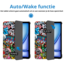 Case2go - Tablet hoes met screenprotector geschikt voor Apple iPad Air (2024) - 11 Inch - Tri-fold hoes - Auto/Wake functie - Graffitti