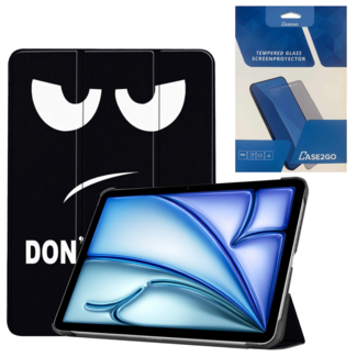 Case2go Case2go - Tablet hoes met screenprotector geschikt voor Apple iPad Air (2024) - 11 Inch - Tri-fold hoes - Auto/Wake functie - Don’t touch me