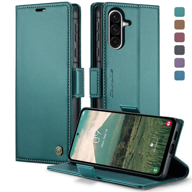 CaseMe - Telefoonhoesje geschikt voor Samsung Galaxy A36 - Wallet Book Case - Met Magnetische Sluiting - Groen