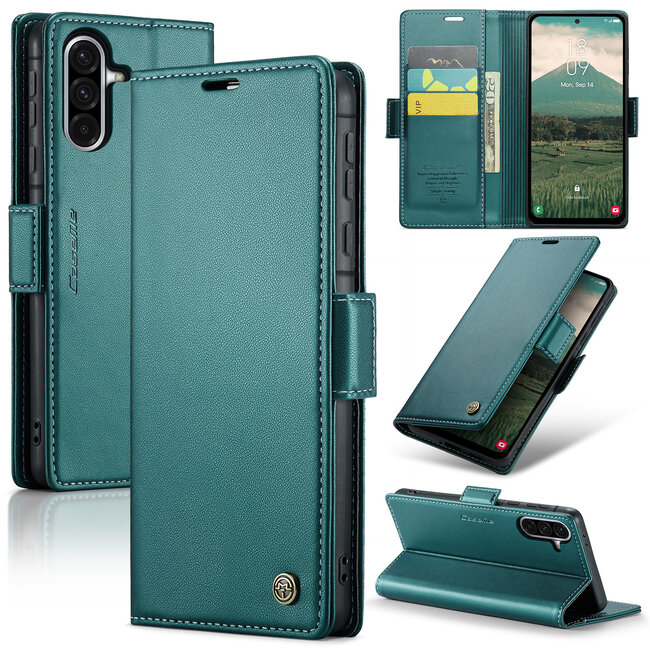 CaseMe - Telefoonhoesje geschikt voor Samsung Galaxy A36 - Wallet Book Case - Met Magnetische Sluiting - Groen