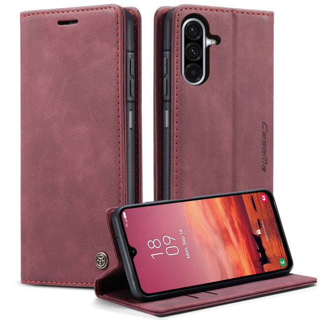 CaseMe - Telefoonhoesje geschikt voor Samsung Galaxy A26 - Wallet Book Case - Met Magnetische Sluiting - Rood