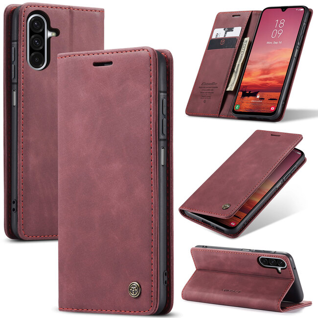 CaseMe - Telefoonhoesje geschikt voor Samsung Galaxy A26 - Wallet Book Case - Met Magnetische Sluiting - Rood