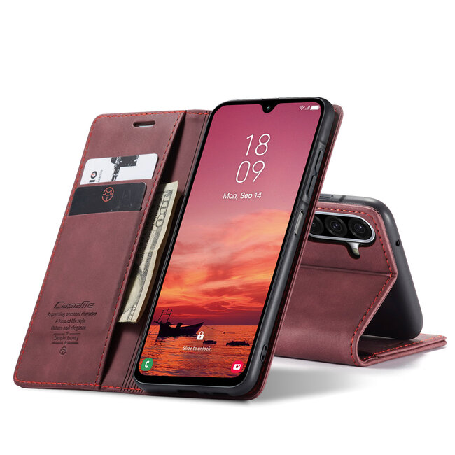 CaseMe - Telefoonhoesje geschikt voor Samsung Galaxy A26 - Wallet Book Case - Met Magnetische Sluiting - Rood