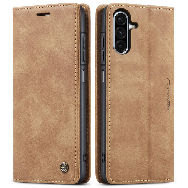 CaseMe - Telefoonhoesje geschikt voor Samsung Galaxy A26 - Wallet Book Case - Met Magnetische Sluiting - Lichtbruin