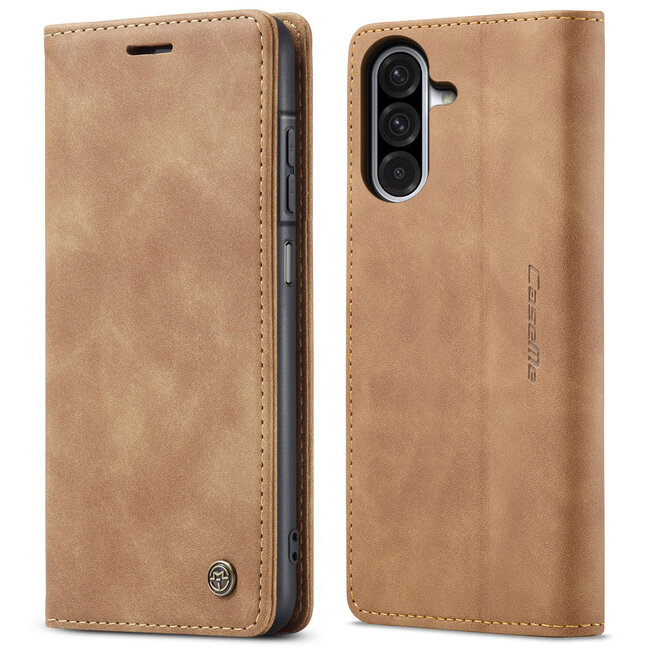 CaseMe - Telefoonhoesje geschikt voor Samsung Galaxy A26 - Wallet Book Case - Met Magnetische Sluiting - Lichtbruin