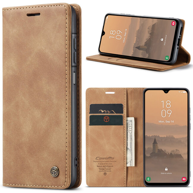 CaseMe - Telefoonhoesje geschikt voor Samsung Galaxy A26 - Wallet Book Case - Met Magnetische Sluiting - Lichtbruin