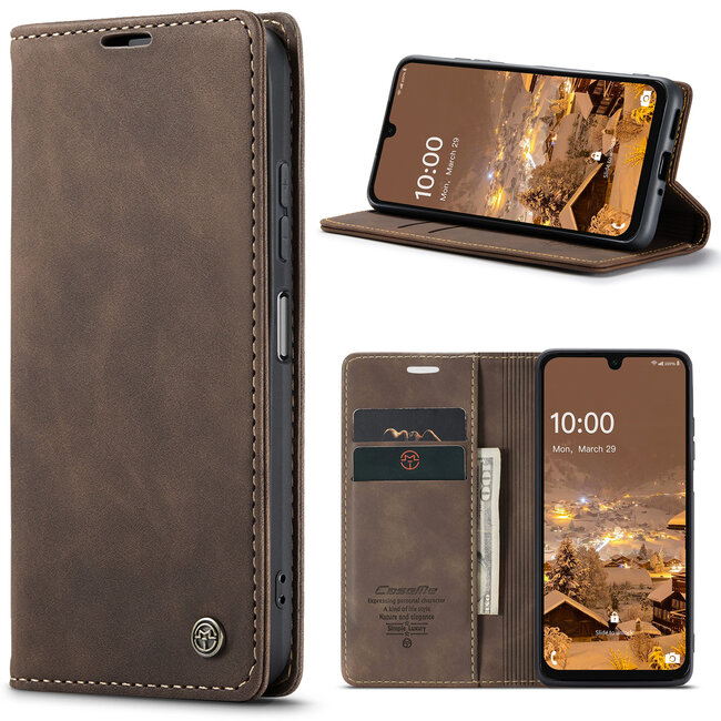CaseMe - Telefoonhoesje geschikt voor Samsung Galaxy A16 - Wallet Book Case - Met Magnetische Sluiting - Bruin