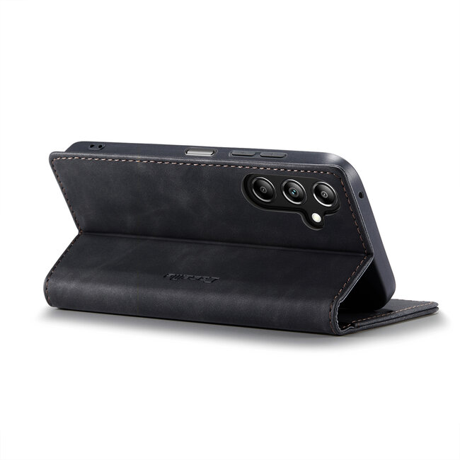 CaseMe - Telefoonhoesje geschikt voor Samsung Galaxy A16 - Wallet Book Case - Met Magnetische Sluiting - Zwart