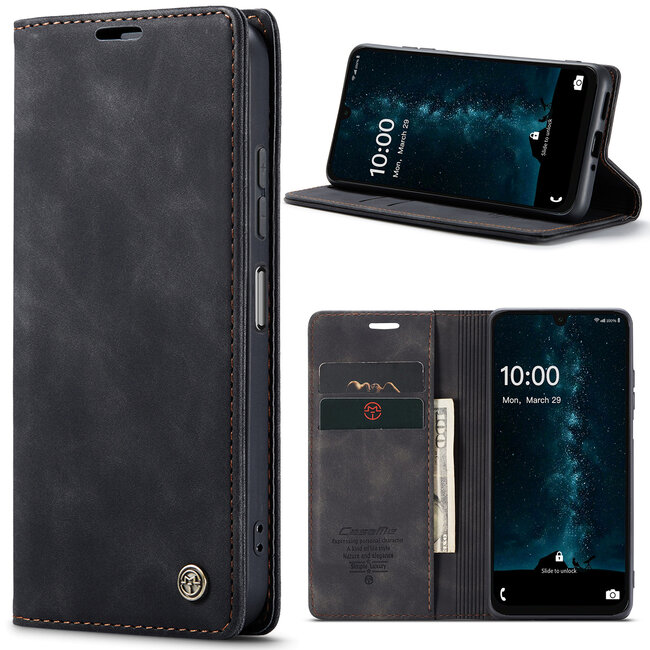 CaseMe - Telefoonhoesje geschikt voor Samsung Galaxy A16 - Wallet Book Case - Met Magnetische Sluiting - Zwart