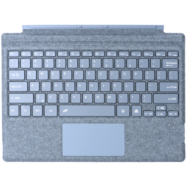 Toetsenbord geschikt voor Microsoft Surface Pro 4/6/7 - QWERTY - Bluetooth Toetsenbord Cover - Met Touchpad en Toetsenbord verlichting - draadloos toetsenbord - QWERTY - Licht Blauw