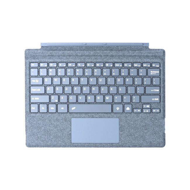 Toetsenbord geschikt voor Microsoft Surface Pro 4/6/7 - QWERTY - Bluetooth Toetsenbord Cover - Met Touchpad en Toetsenbord verlichting - draadloos toetsenbord - QWERTY - Licht Blauw