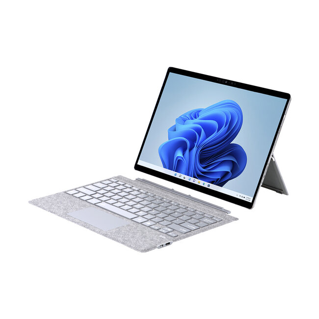 Toetsenbord geschikt voor Microsoft Surface Pro 4/6/7 - QWERTY - Bluetooth Toetsenbord Cover - Met Touchpad en Toetsenbord verlichting - draadloos toetsenbord - QWERTY  - Licht Grijs