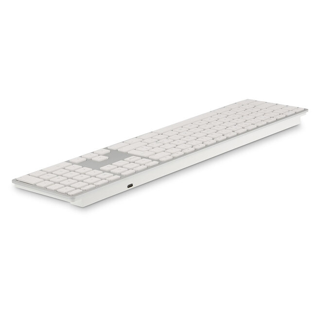 LMP Aluminium Bluetooth Numeriek Toetsenbord – QWERTY (EN) ISO – Multi-Host – Geschikt voor Apple iMac, MacBook & Desktop – 110 Toetsen – Zilver/Wit