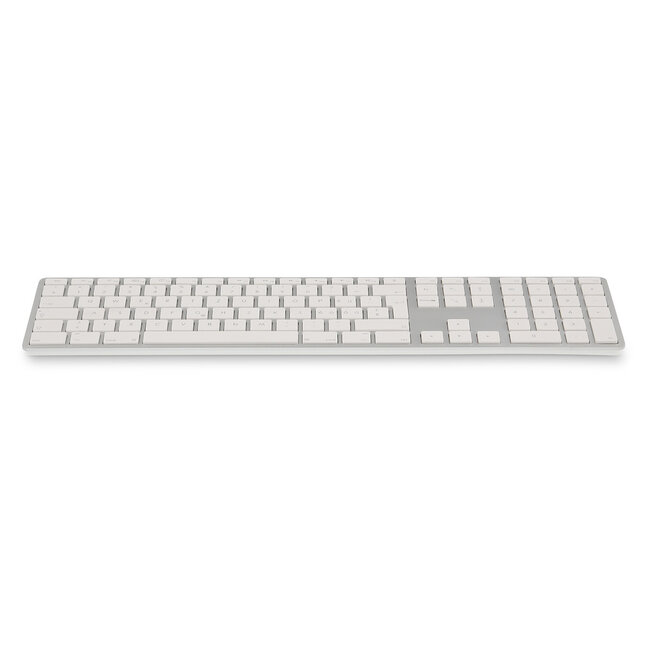 LMP Aluminium Bluetooth Numeriek Toetsenbord – AZERTY FR/BE Indeling – 110 Toetsen – Voor Apple iMac, MacBook & Desktop – Draadloos – Zilver/Wit