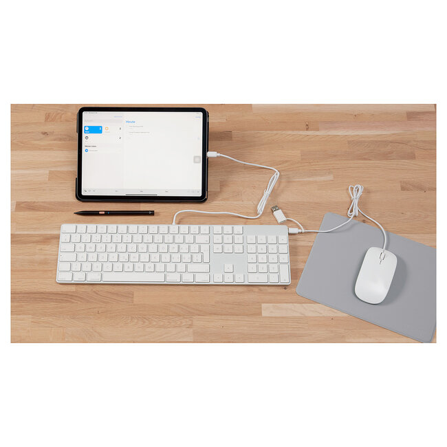 LMP - Aluminium toetsenbord voor Apple iMac - Numeriek Keypad - Bedraad met USB-C aansluiting - 106 toetsen - QWERTY (NL) indeling - Zilver/Wit