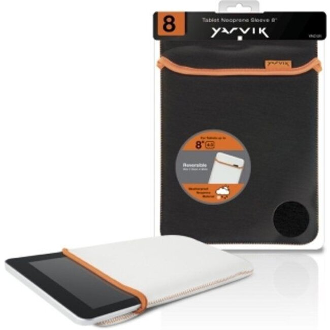 Yarvik sleeve 8 Inch - universele neoprene tablet sleeve - Zwart / Wit
