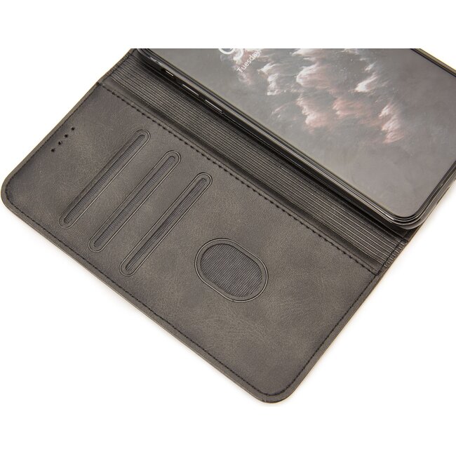 Case2go - Hoesje geschikt voor Huawei Y6P - Wallet Book Case -  Ruimte voor 3 pasjes - Zwart